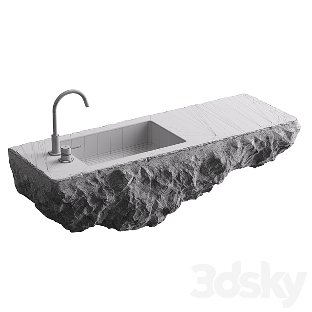 Stone sink 3 3DS Max Model - thumbnail 2