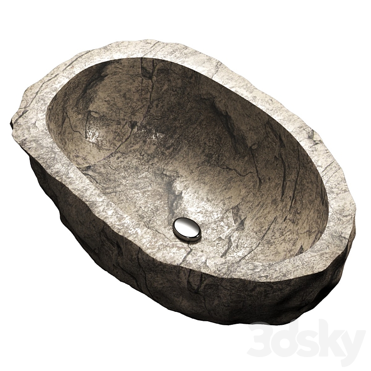 Stone sink 3DS Max Model - thumbnail 2