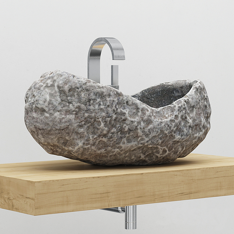 Stone sink bathroom 3DS Max - thumbnail 1