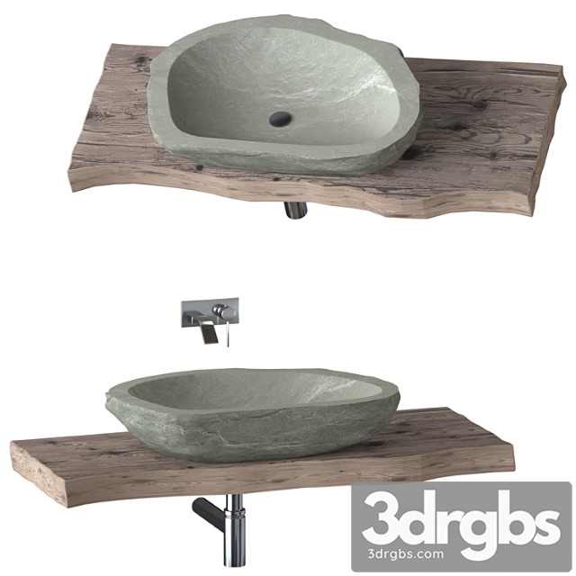 Stone washbasin with slab top 5 - thumbnail 1