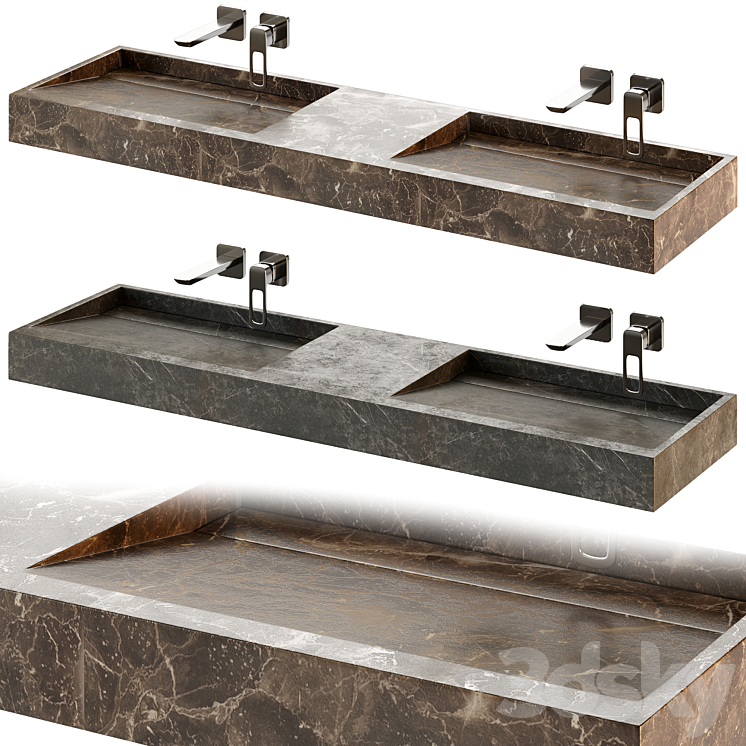 Stylish washbasins 3DS Max Model - thumbnail 1