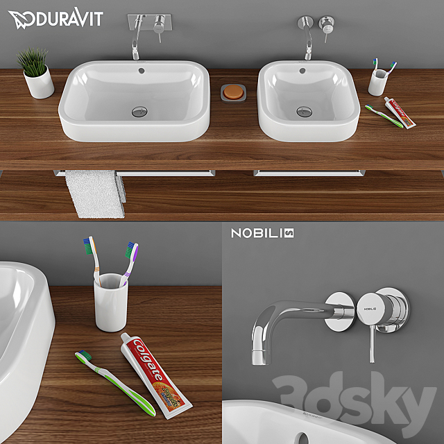 The washbasin DURAVIT Happy D.2 3DS Max Model - thumbnail 2