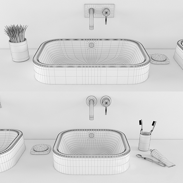 The washbasin DURAVIT Happy D.2 3DS Max Model - thumbnail 3