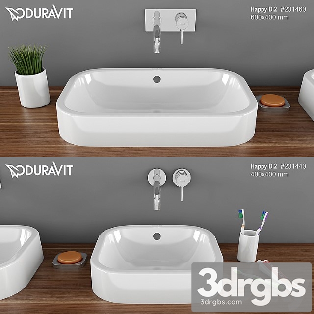 The Washbasin Duravit Happy D2 3dsmax Download - thumbnail 1