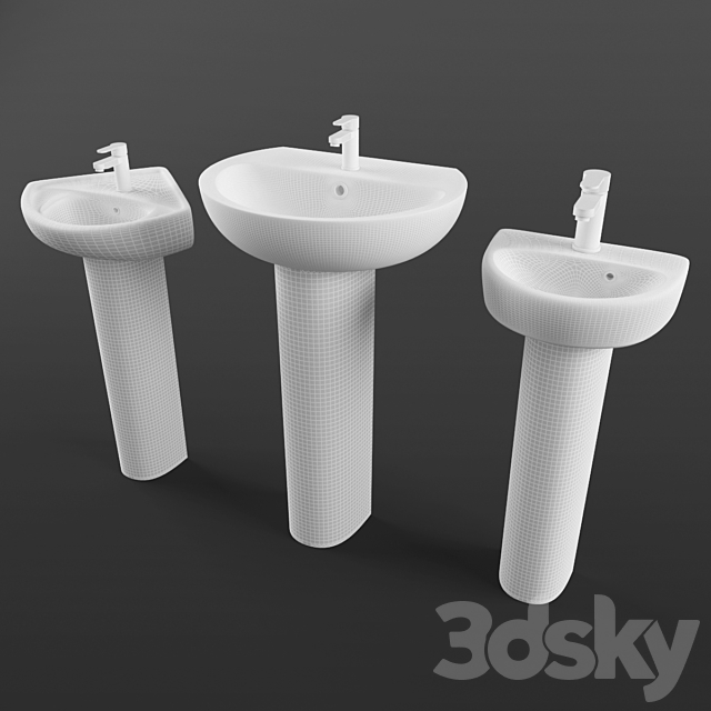 Twyford Wash Basin Collection 3DS Max Model - thumbnail 3