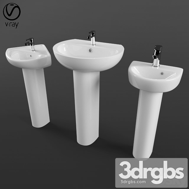 Twyford Wash Basin Collection 3dsmax Download - thumbnail 1