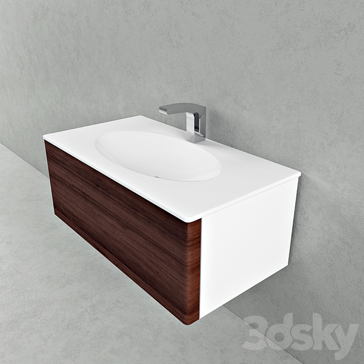 Vanity unit KEUCO Elegance 3DS Max - thumbnail 1