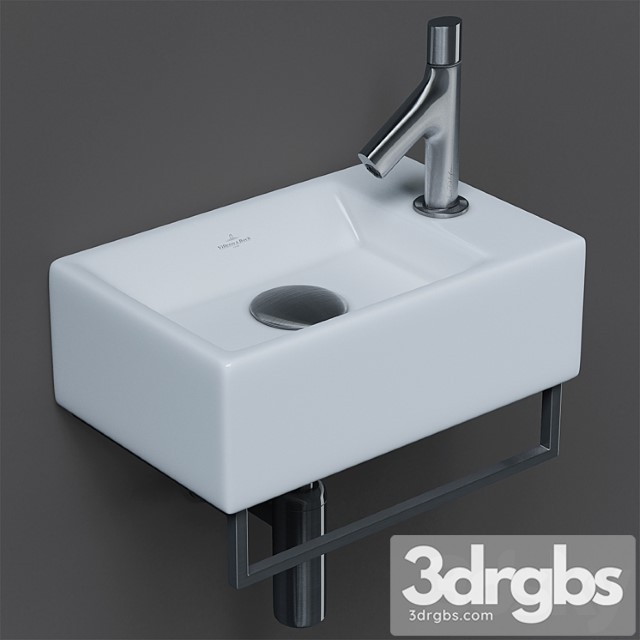 Villeroy Boch Motsen Sink and Jacob Delafon Oblo Faucet 3dsmax Download - thumbnail 1