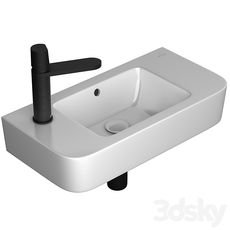 Villeroy & Boch O.novo Compact 2 washbasin & Antoniolupi Indigo mixer 3DS Max Model - thumbnail 3