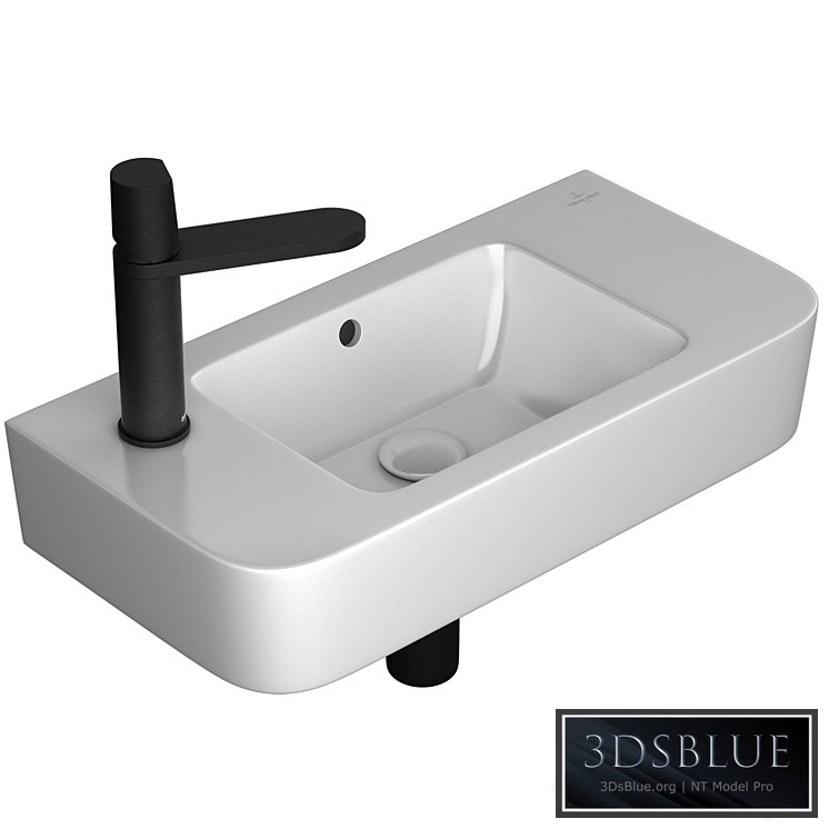 Villeroy & Boch O.novo Compact 2 washbasin & Antoniolupi Indigo mixer 3DS Max - thumbnail 3