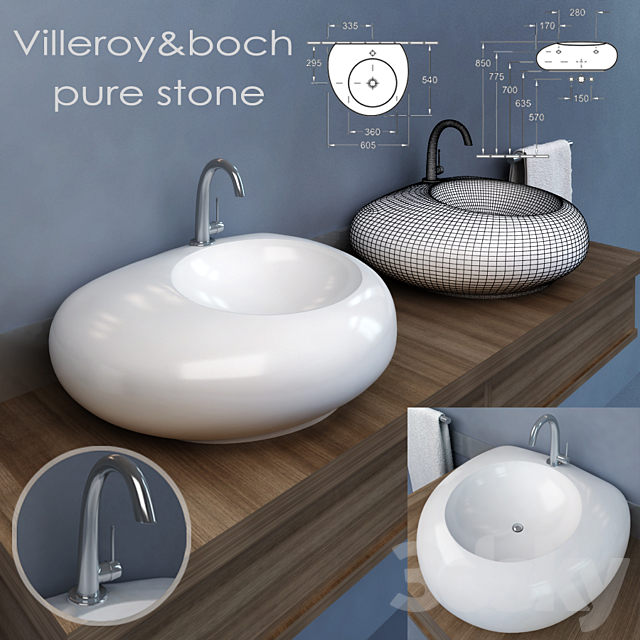 Villeroy&boch pure stone 3ds Max - thumbnail 1