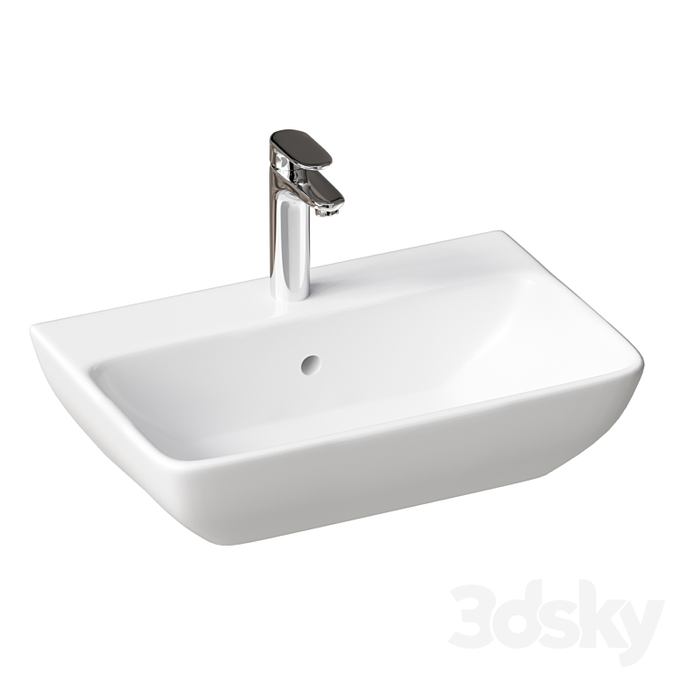 Wall-hung washbasin 60 cm Duravit Me by Starck 2343600000 3DS Max Model - thumbnail 1