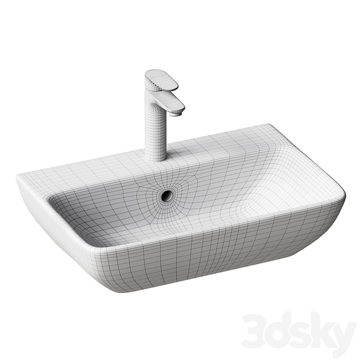 Wall-hung washbasin 60 cm Duravit Me by Starck 2343600000 3DS Max Model - thumbnail 2