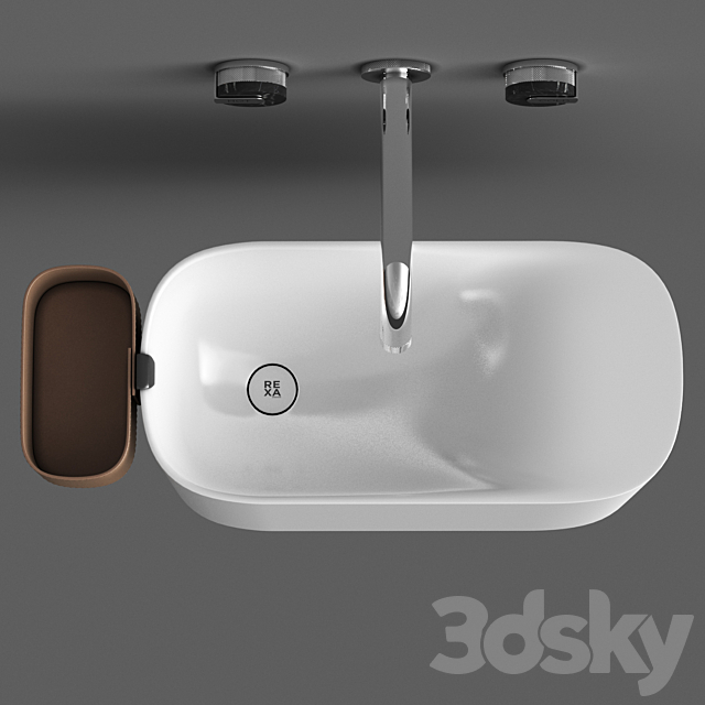 Wall mounted Korakril Ptit handrinse basin &  Graff Mod plus faucet 3DS Max Model - thumbnail 3