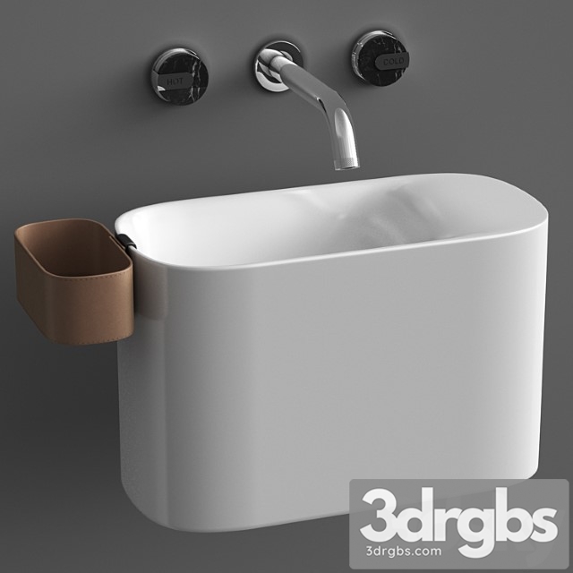 Wall mounted korakril ptit handrinse basin & graff mod plus faucet - thumbnail 1