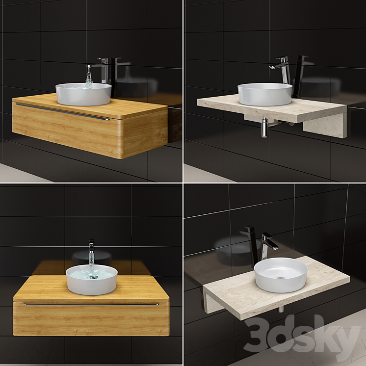 Wash basin RAVAK Uni \/ Uni Slim 3DS Max - thumbnail 2