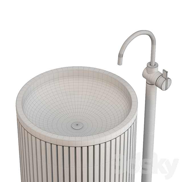 Wash Basin Set 02 3DS Max Model - thumbnail 5