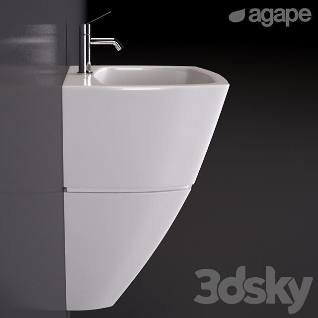 Washbasin Agape 750C 3DS Max Model - thumbnail 2