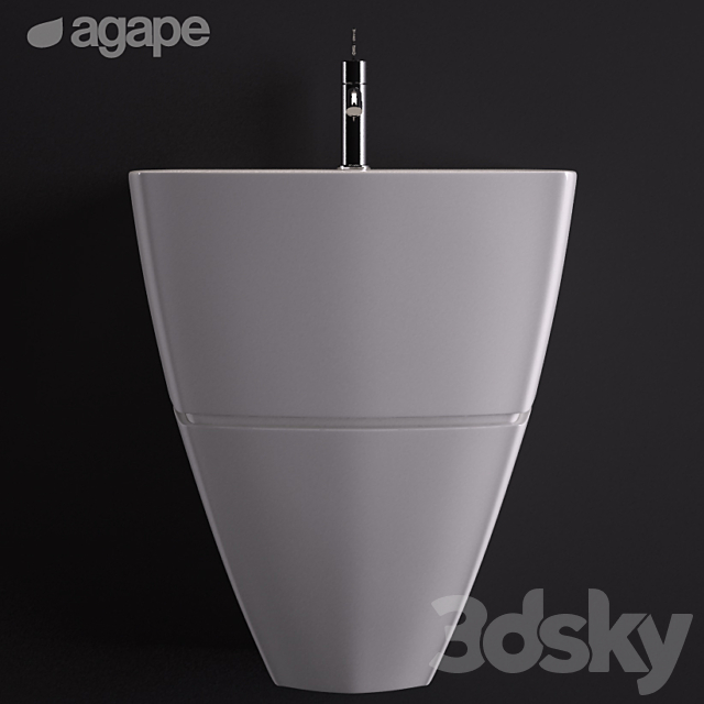 Washbasin Agape 750C 3DS Max Model - thumbnail 3