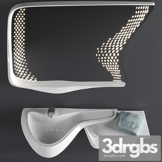 Washbasin And Mirror Vitae By Zaha Hadid 3dsmax Download - thumbnail 1