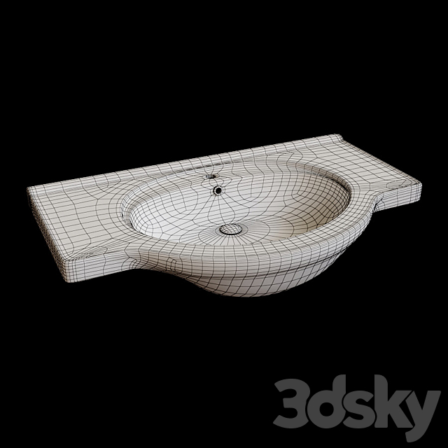 Washbasin Aruva 80 Ece banyo 3ds Max - thumbnail 2