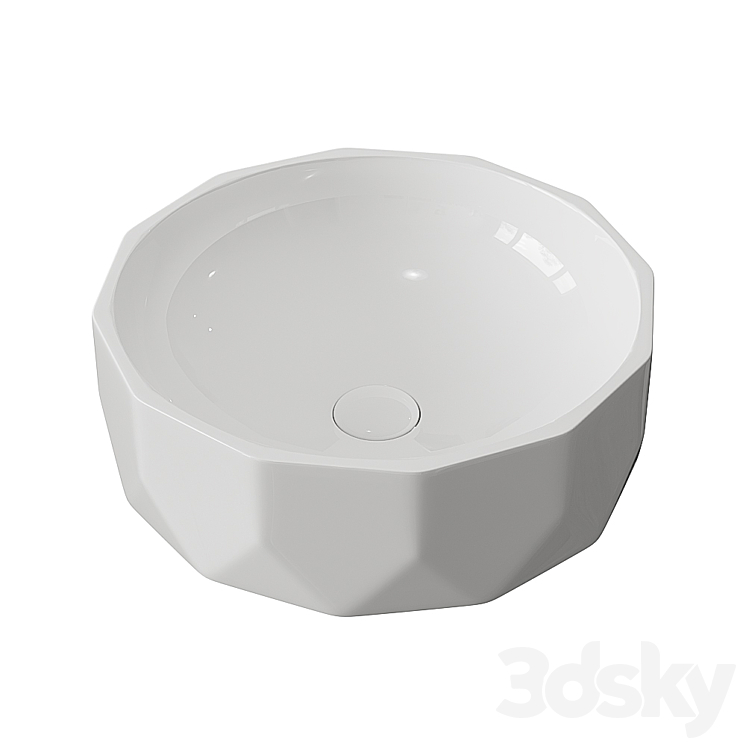 Washbasin BelBagno BB1409 white 3DS Max - thumbnail 1