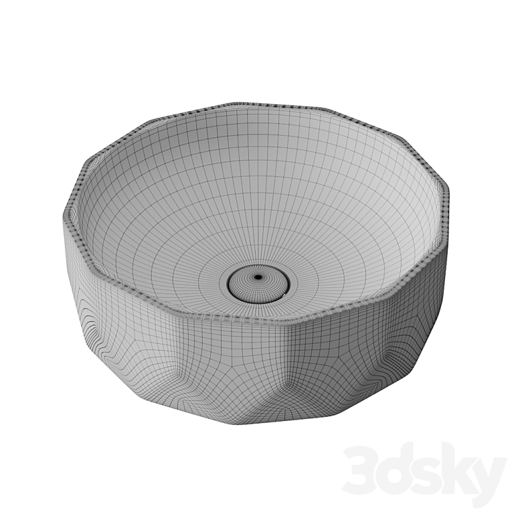 Washbasin BelBagno BB1409 white 3DS Max - thumbnail 2