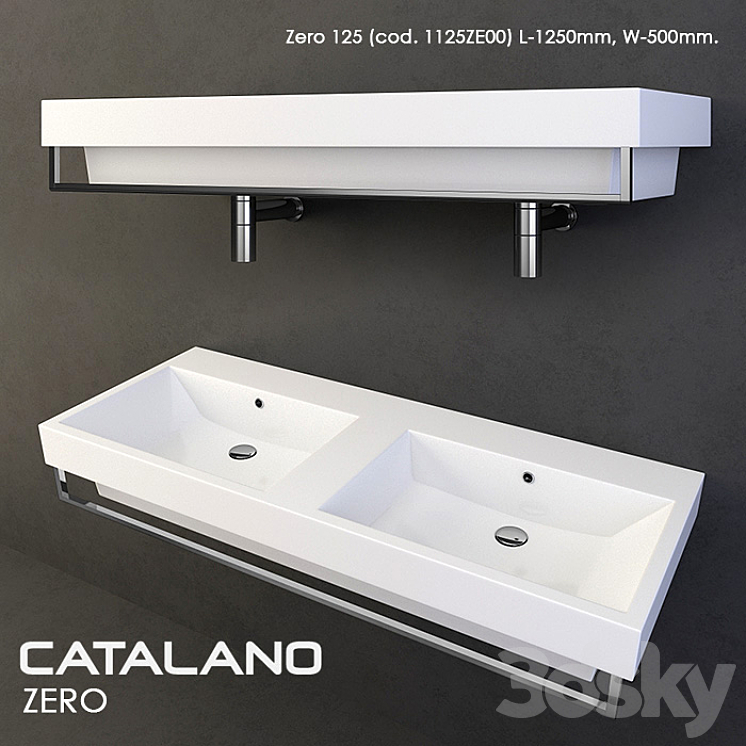 washbasin Catalano Zero (set) 3DS Max - thumbnail 1