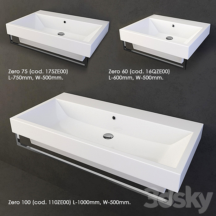 washbasin Catalano Zero (set) 3DS Max - thumbnail 2