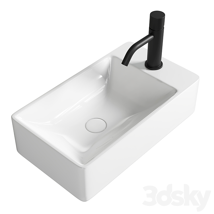 Washbasin Ceramica Nova Element CN5007 R 3DS Max Model - thumbnail 1