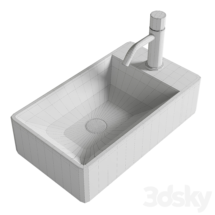 Washbasin Ceramica Nova Element CN5007 R 3DS Max Model - thumbnail 2