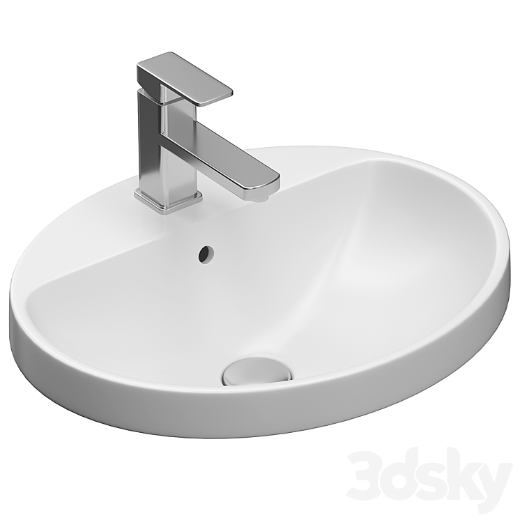 Washbasin Geberit VariForm 3DS Max Model - thumbnail 1