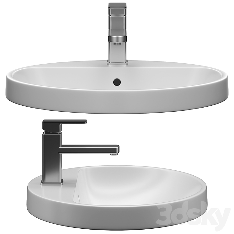 Washbasin Geberit VariForm 3DS Max Model - thumbnail 2