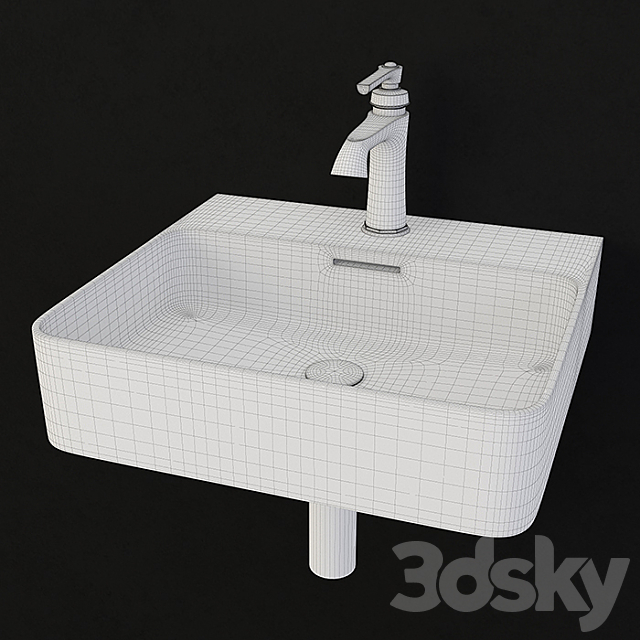 washbasin Laufen Val 3DS Max Model - thumbnail 3