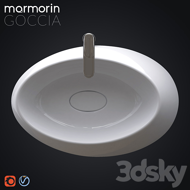 Washbasin Marmorin Goccia 3DS Max Model - thumbnail 3