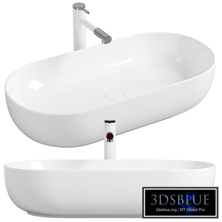 Washbasin Mira 82 MR-8242 White 3DS Max - thumbnail 3