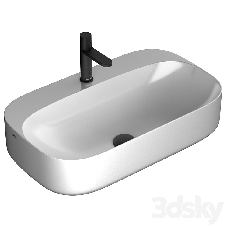 Washbasin Noken NK Arquitect by Porcelanosa & faucet Antoniolupi Indigo 3DS Max Model - thumbnail 1