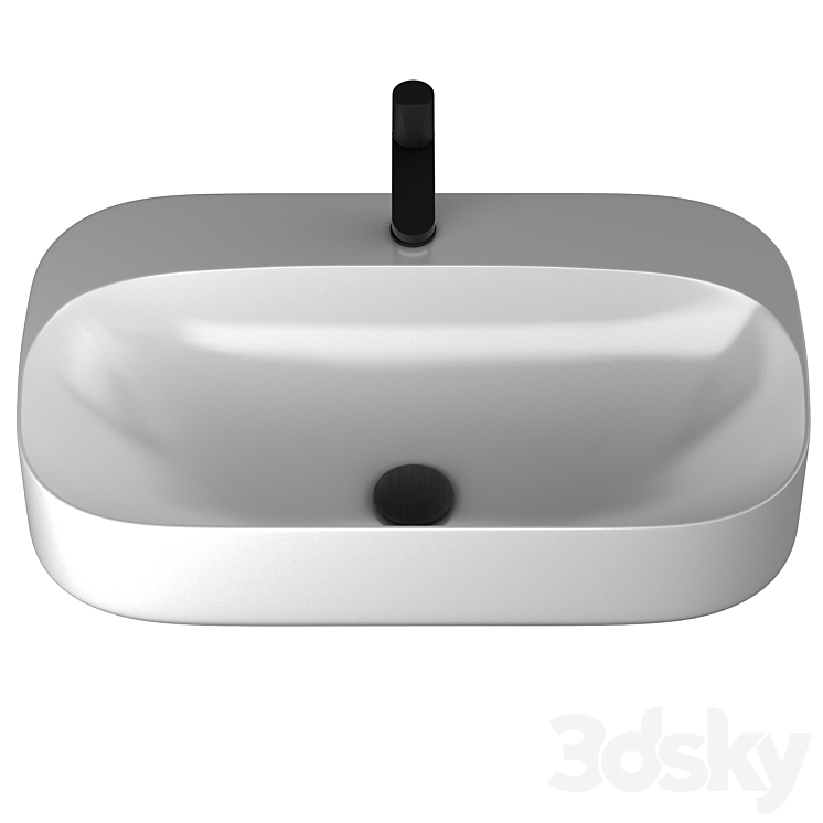 Washbasin Noken NK Arquitect by Porcelanosa & faucet Antoniolupi Indigo 3DS Max Model - thumbnail 2