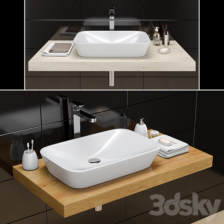 Washbasin RAVAK | Ceramic R 3DS Max - thumbnail 1