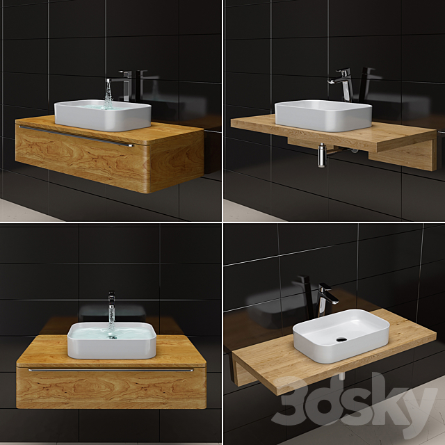 Washbasin RAVAK Ceramic Slim R 3DS Max Model - thumbnail 2