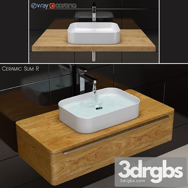 Washbasin Ravak Ceramic Slim R 3dsmax Download - thumbnail 1