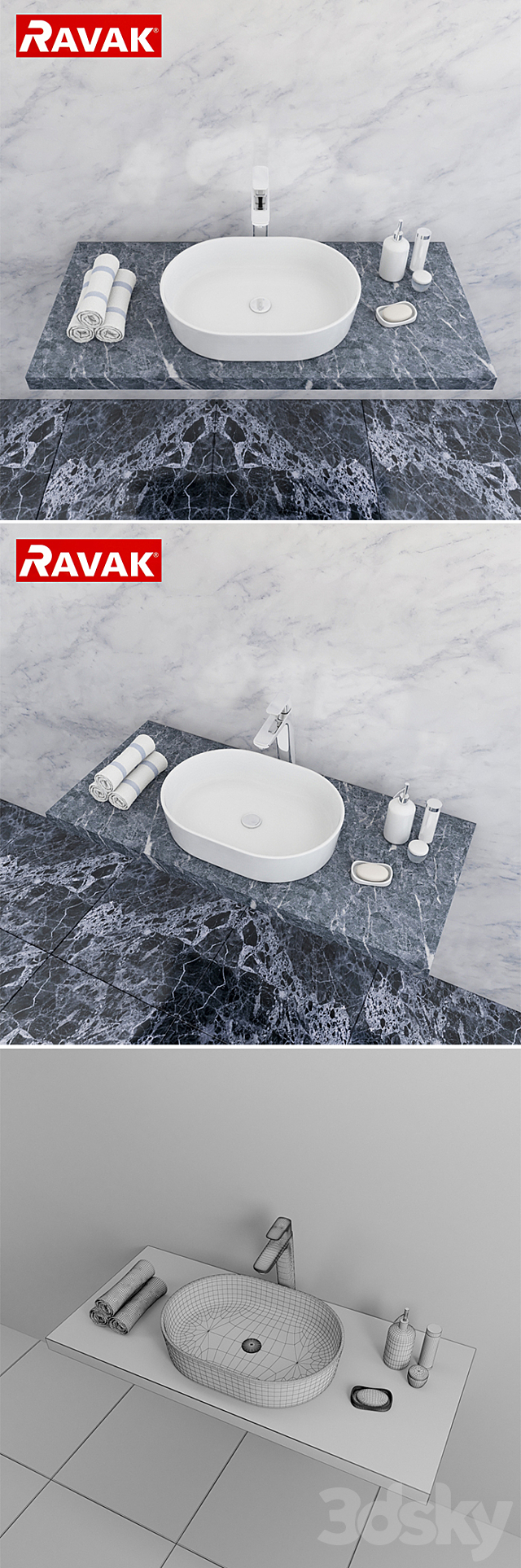 Washbasin RAVAK | Moon 2 3DS Max Model - thumbnail 3