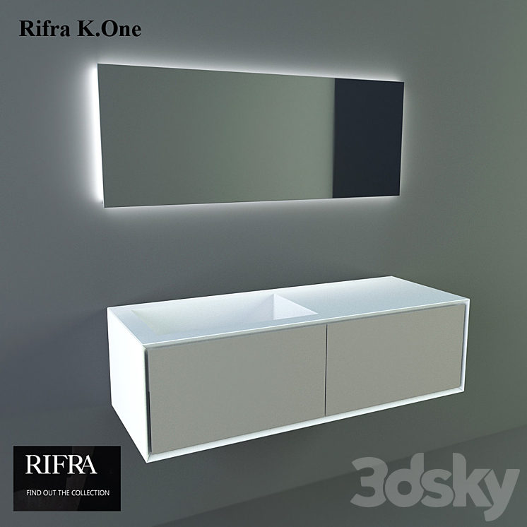 Washbasin Rifra K.ONE 3DS Max - thumbnail 1