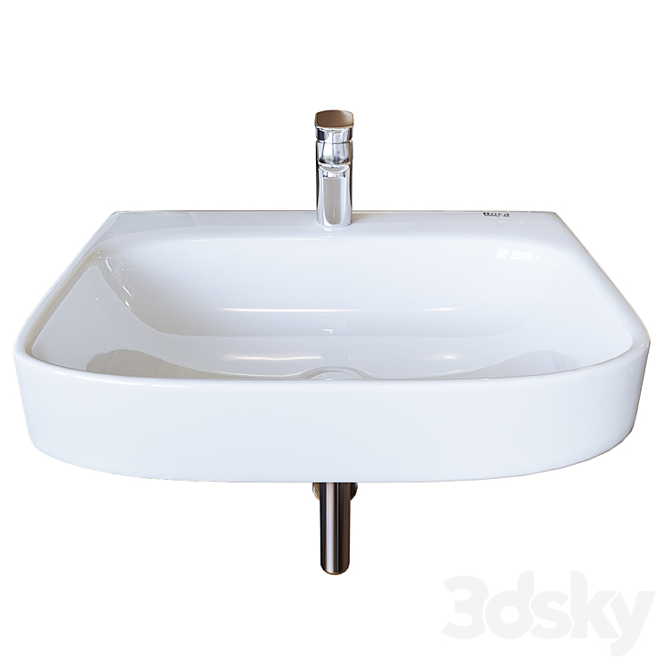 Washbasin Roca Debba 60×48 cm wall-hung 32799400Y 3DS Max - thumbnail 1