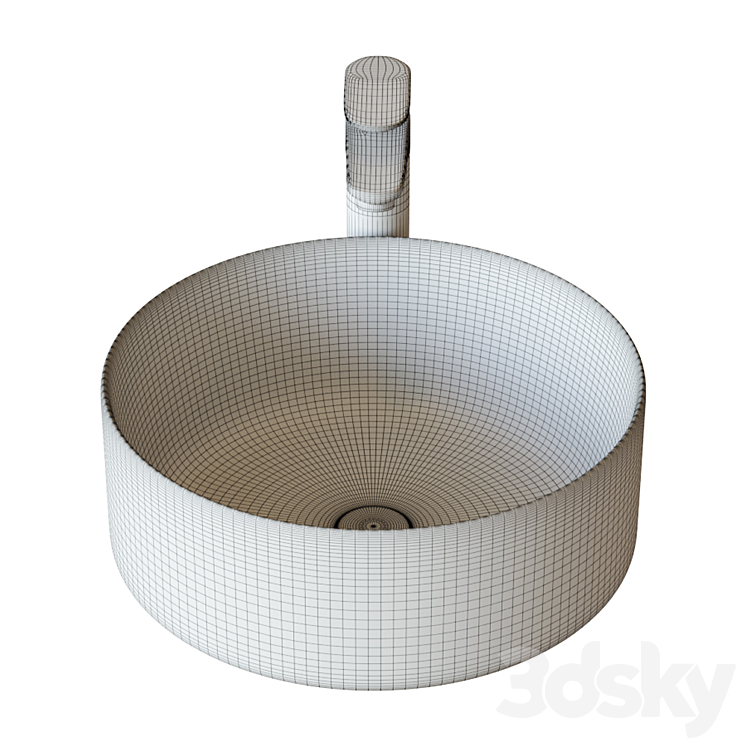 Washbasin Roca Inspira Round 37×37 cm surface mounted 327523000 3DS Max - thumbnail 2