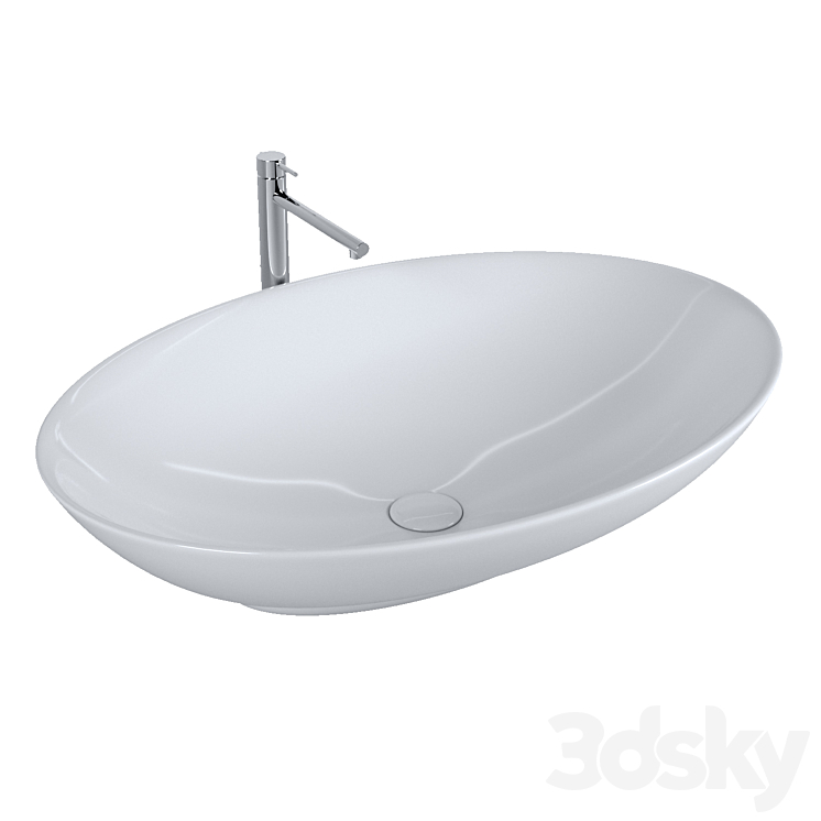 Washbasin Scarabeo Neck (8045) 3DS Max Model - thumbnail 2