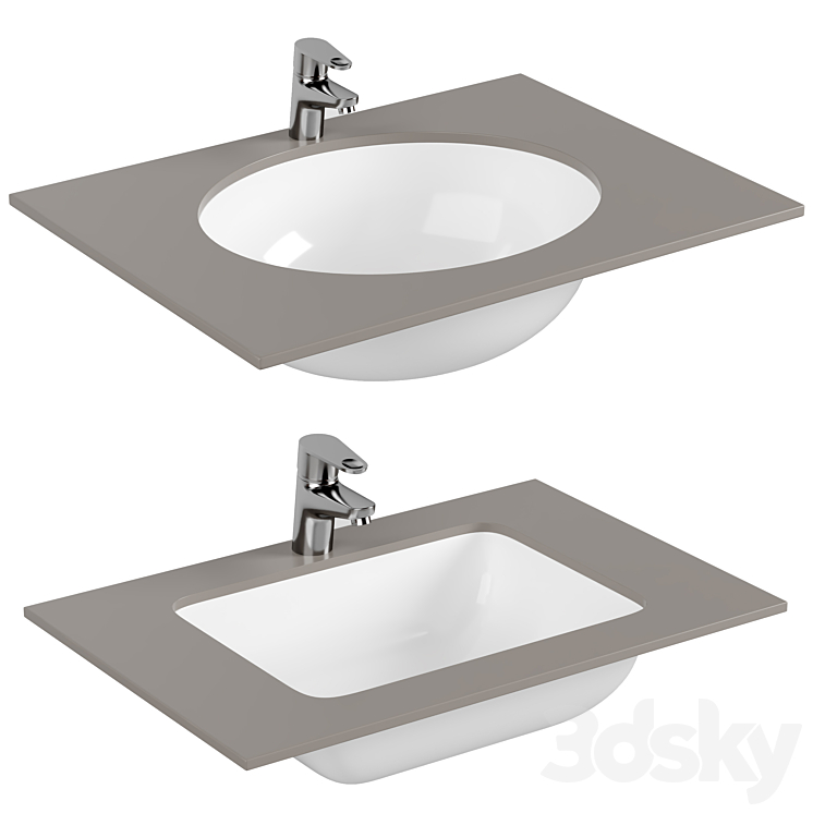 Washbasin set 1 3DS Max - thumbnail 1