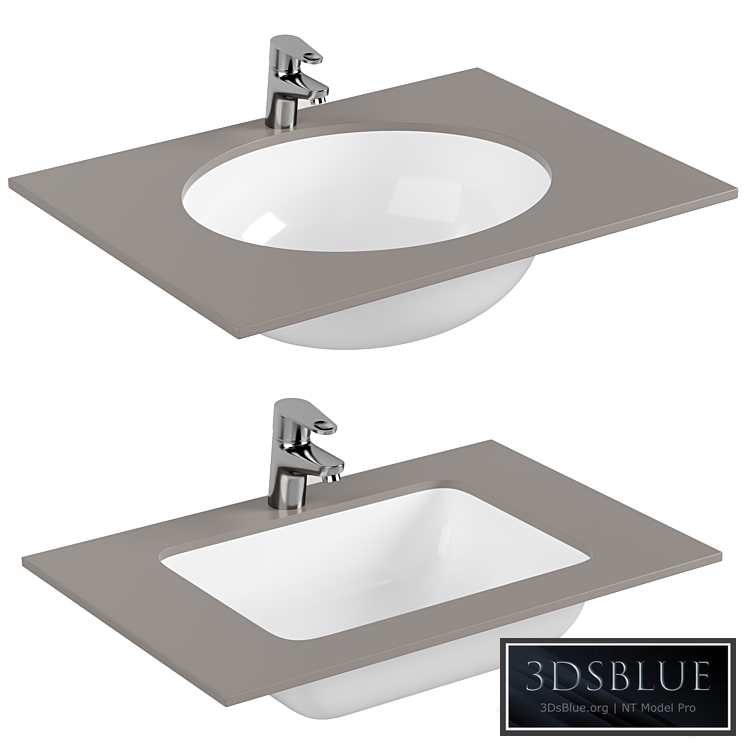 Washbasin set 1 3DS Max - thumbnail 3