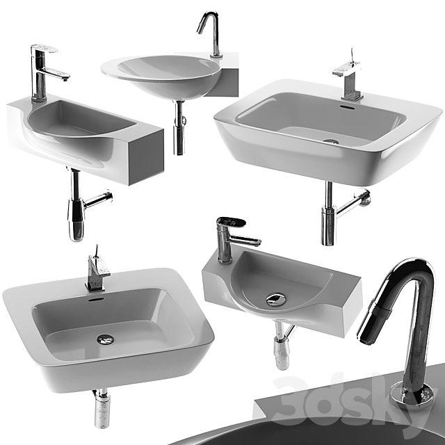 Washbasin set 9 3DS Max Model - thumbnail 2