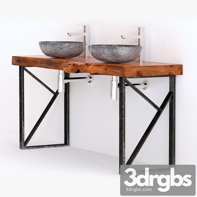 Washbasin Solid Wood 3dsmax Download - thumbnail 1